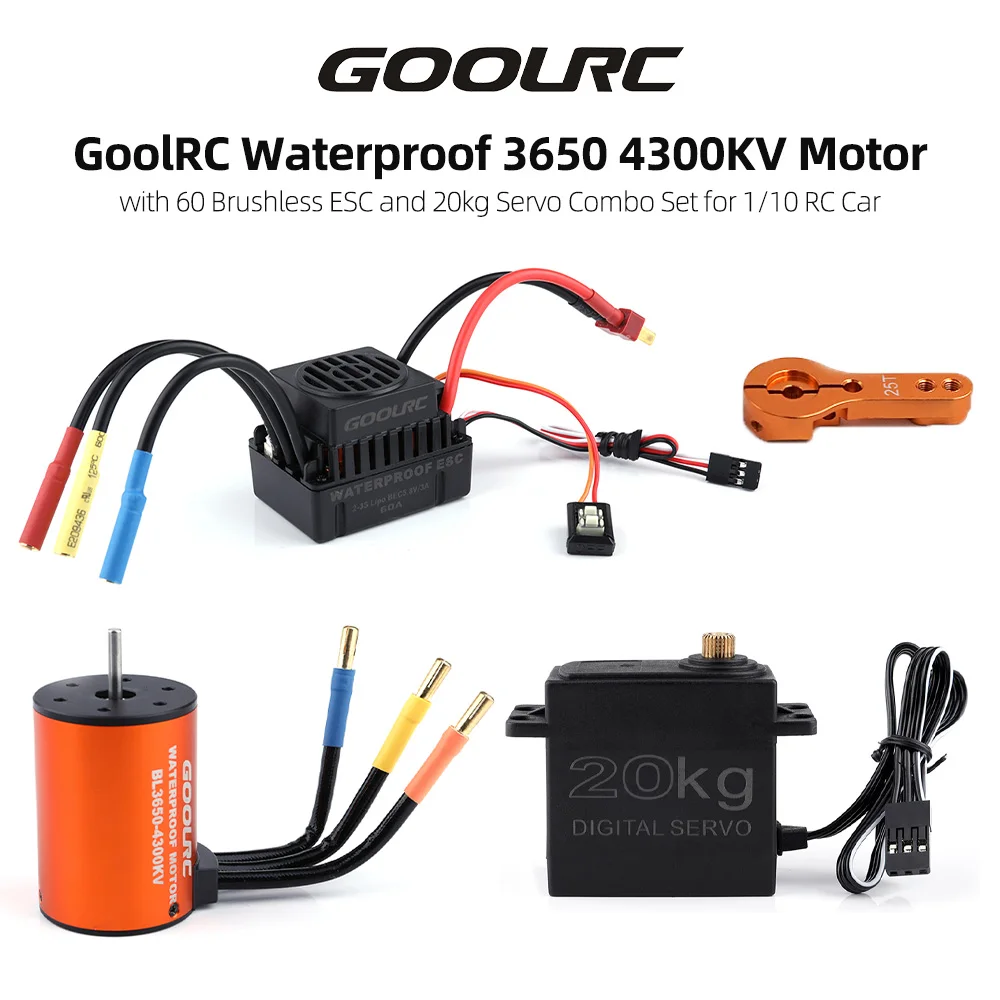 GoolRC комбо набор 3650 4300KV RC Мотор 60 бесщеточный ESC 20 кг сервопривод w/ 25T
