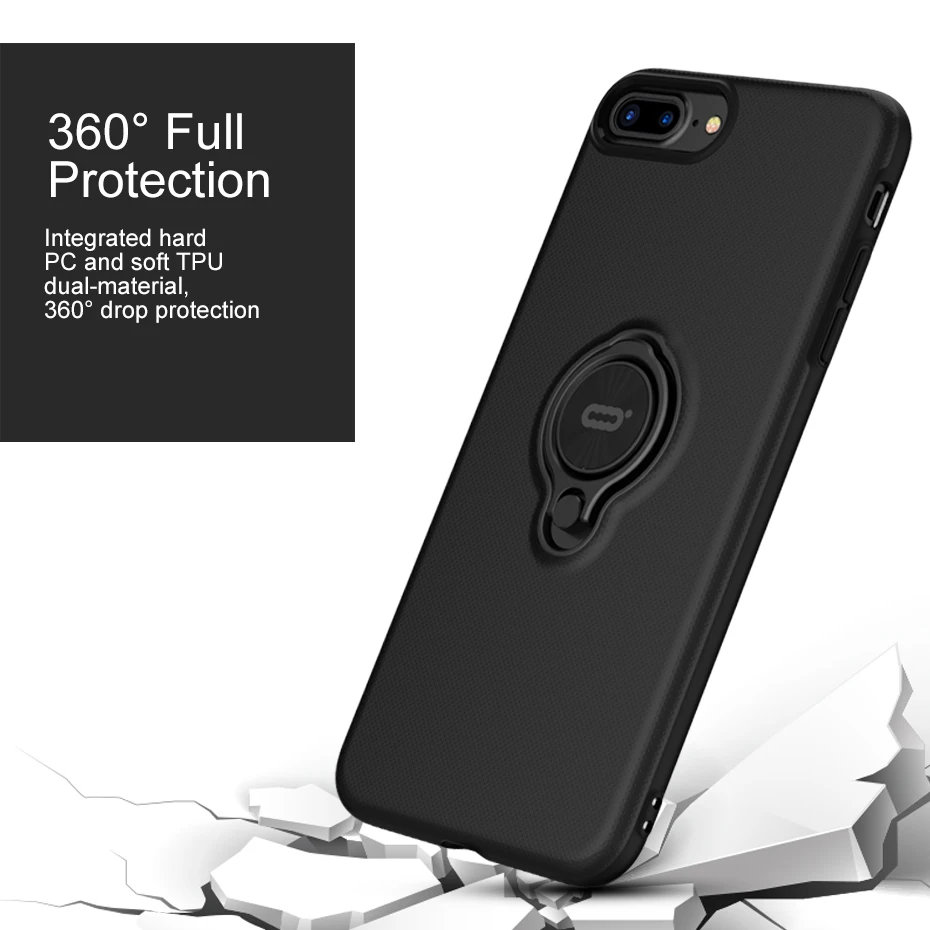 Luxury Magnetic Style Full Cover Case For iphone 8 Plus Ring Stand 8Plus Phone Capa Fundas Shell |