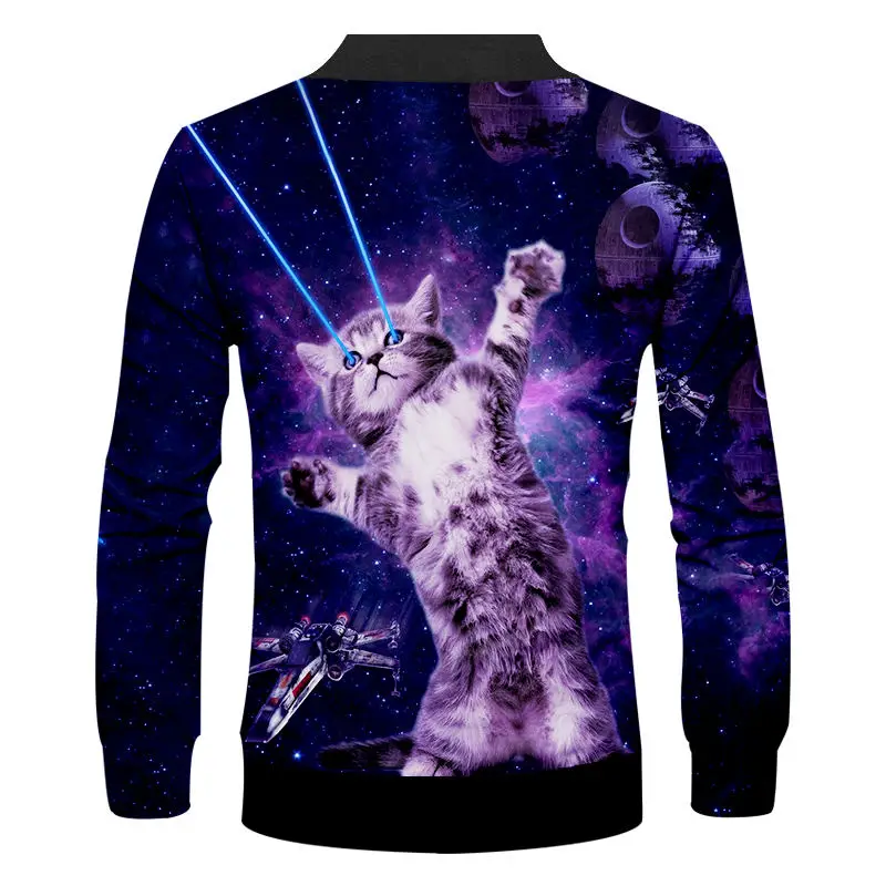 Осенне зимние мужские бейсбольные куртки пальто с забавным 3d лазерным принтом