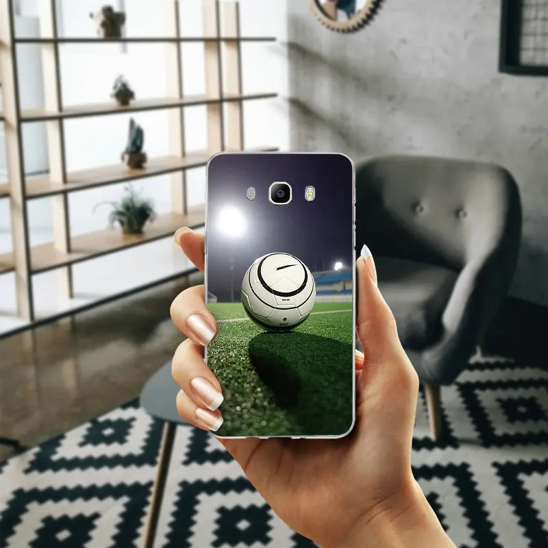 Как Футбол футбольное поле для Coque Samsung Galaxy J1 J2 J3 J5 J7 A3 A5 A7 2016 2017 крышка пластичный