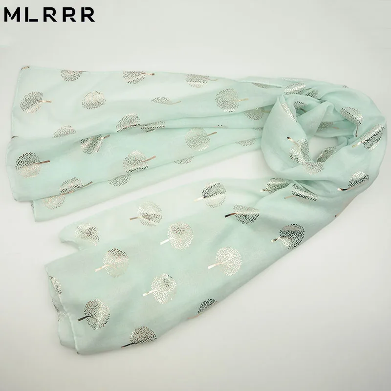 Длинный шарф MLRRR светло-зеленый светильник-голубой |