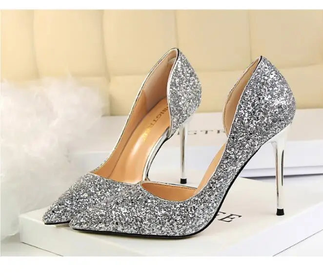

Women summer autumn Pumps Extrem Sexy High Heels Women Shoes Thin Heels Female Shoes Wedding Shoes Gold Sliver Ladies sandals