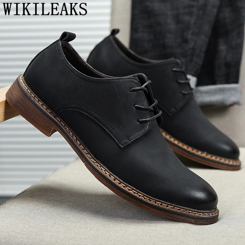 

Business Shoes Men Oxford Leather Coiffeur Vintage Shoes Men Classic Luxury Italian Brand Office Shoes Men Formal Buty Meskie