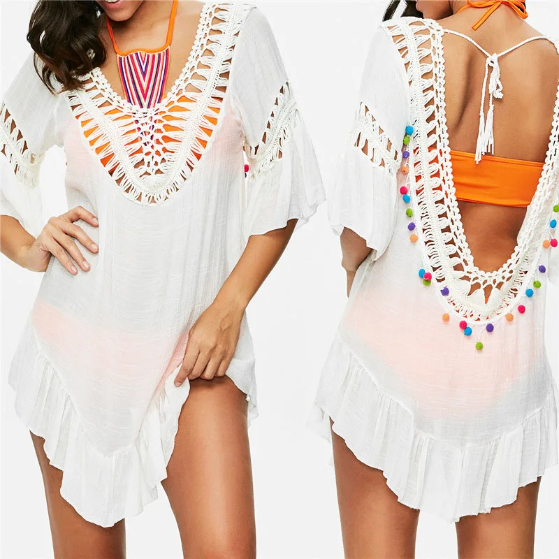 Новинка 2020 пикантное бикини с кисточками цветная накидка купальник Женская