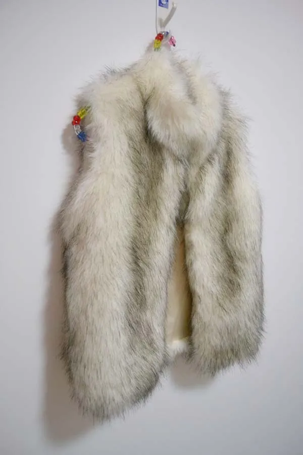 Женские теплые зимние из искусственного лисьего меха женская мода Стенд