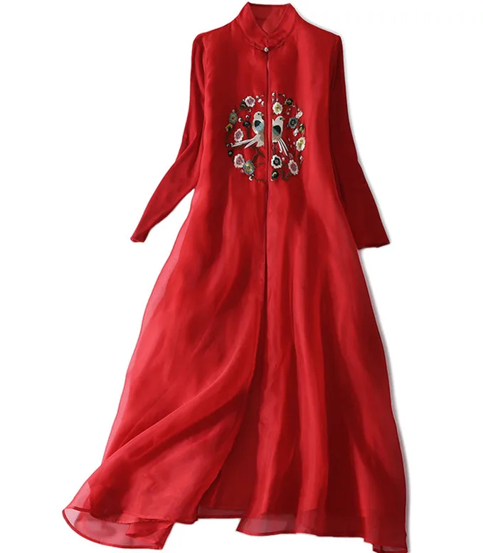 2018 весеннее женское шелковое пальто с длинным рукавом и стоячим воротником