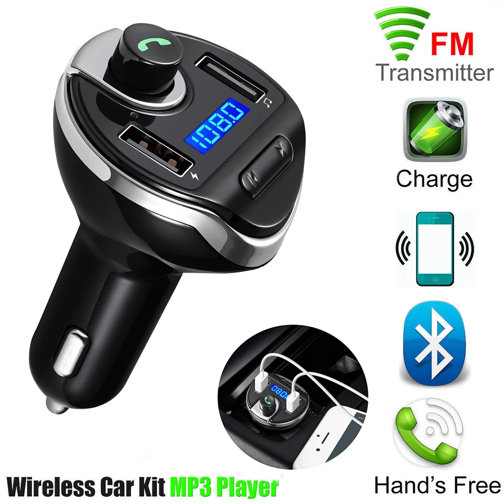 Беспроводное 4,0 Bluetooth автомобильное быстрое зарядное устройство MP3 плеер fm-передатчик радио Громкая связь вызов двойной usb порты Автомобильное зарядное устройство