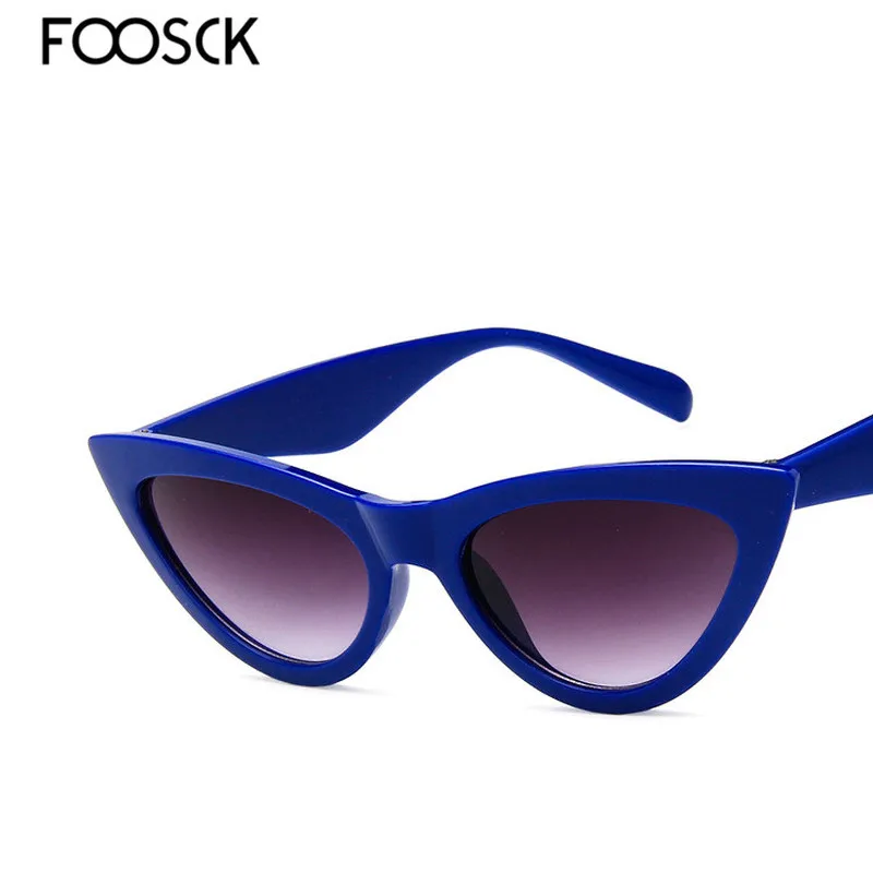 FOOSCK 2018 Роскошные винтажные негабаритные солнцезащитные очки кошачий глаз