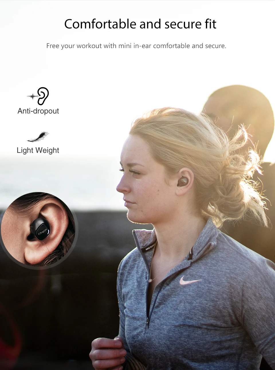 Cowin ky02 сенсорные bluetooth-наушники 5,0, настоящие беспроводные наушники в ухо, стереогарнитура, Спортивная гарнитура iptx5с микрофоном, гарнитура, коробка