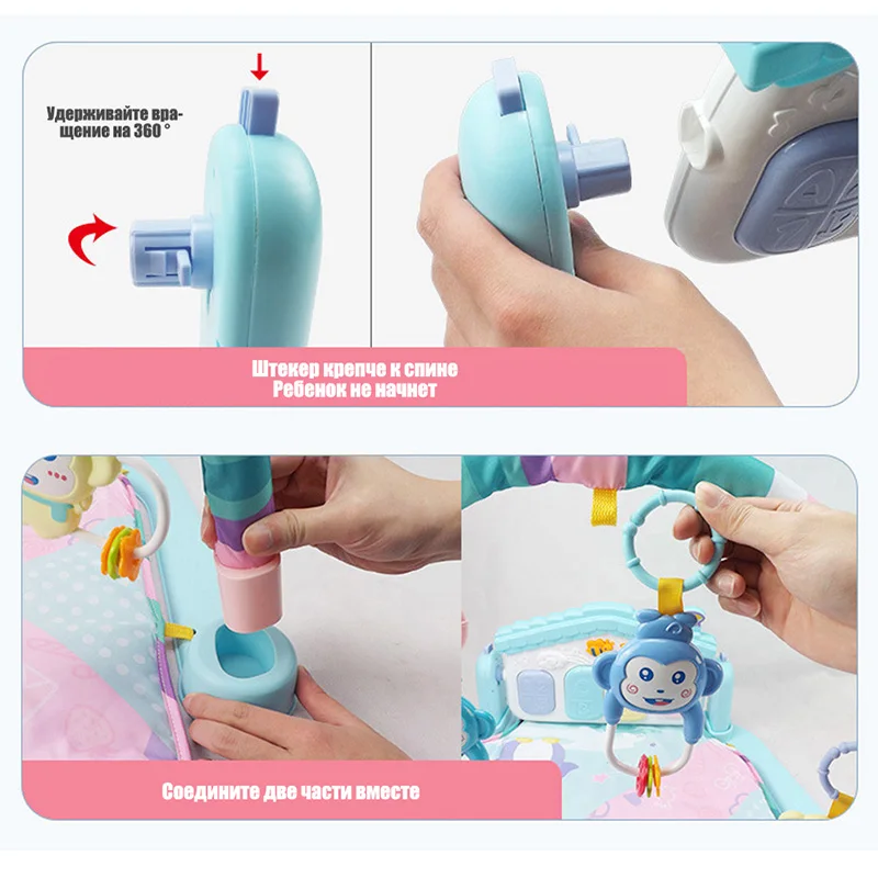 Игровой коврик для детей развивающий с милыми животными|Коврики развивающие| |