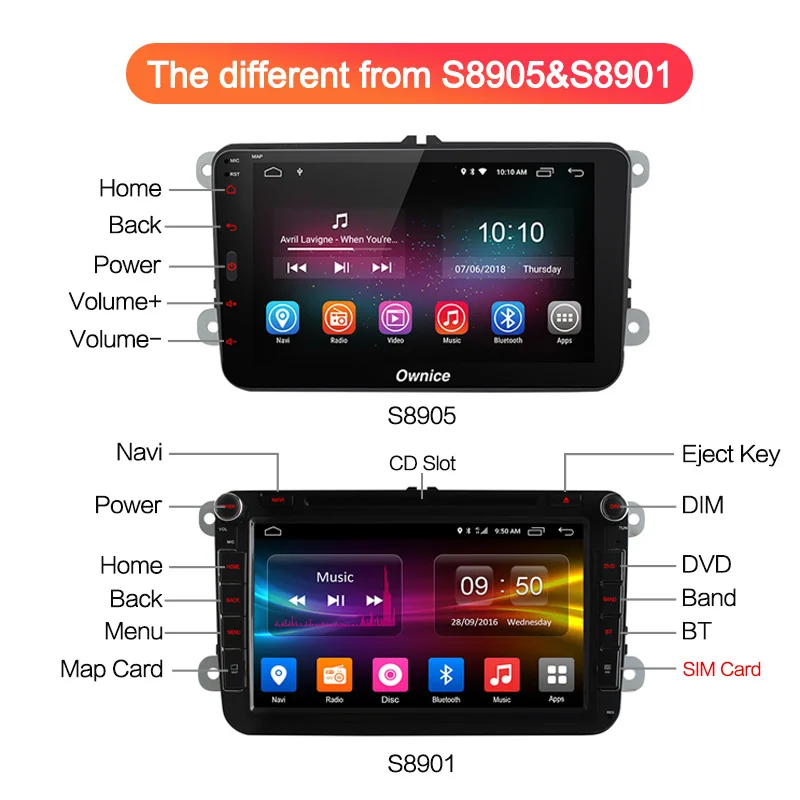 K1 K2 Ownice Android 8 1 Octa Core автомобильный DVD gps для Volkswagen Гольф 4 5 6 touran passat B6 Sharan Jetta caddy Skoda