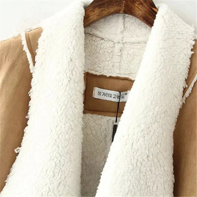 Замшевые Кожаные куртки женские жилеты из искусственного меха без рукавов с