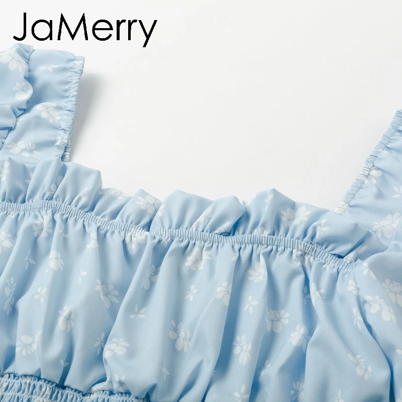 JaMerry/Винтажные Женские топы с цветочным принтом женские летние высокой талией и