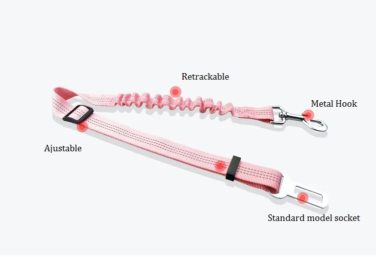 Регулируемый ремень безопасности для собак, поводки для питомцев, поводки для собак, автомобильные ремни безопасности, 5 цветов