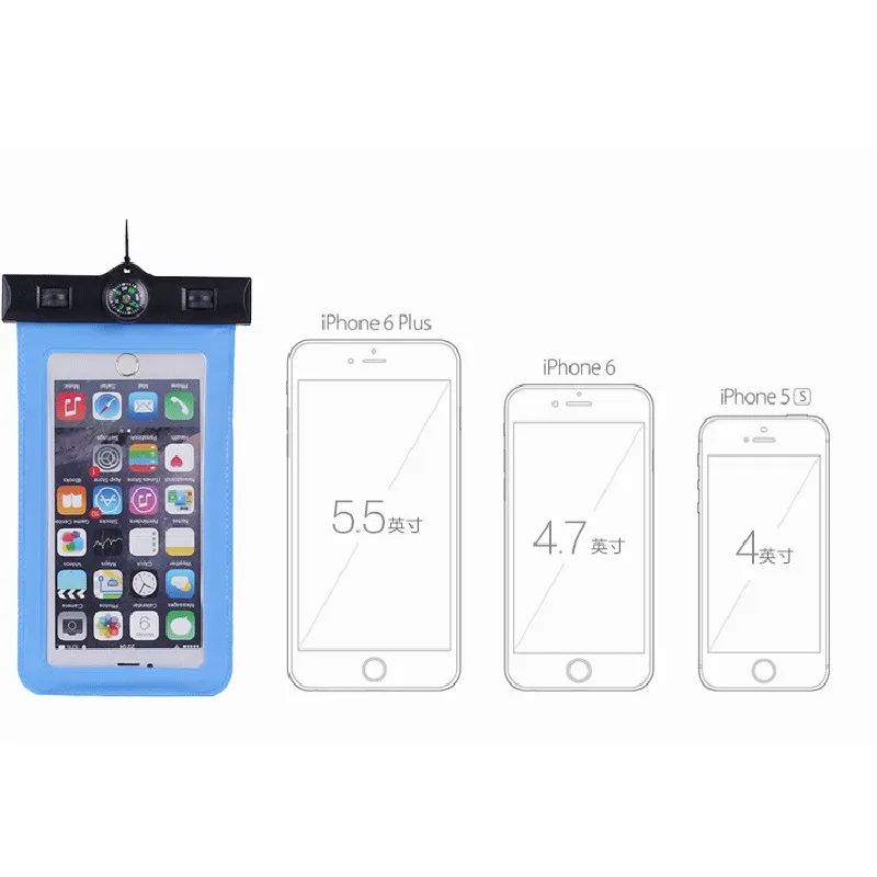 Водонепроницаемая прозрачная сумка из ПВХ с компасом сухая чехол для iPhone 5s/6s/6plus