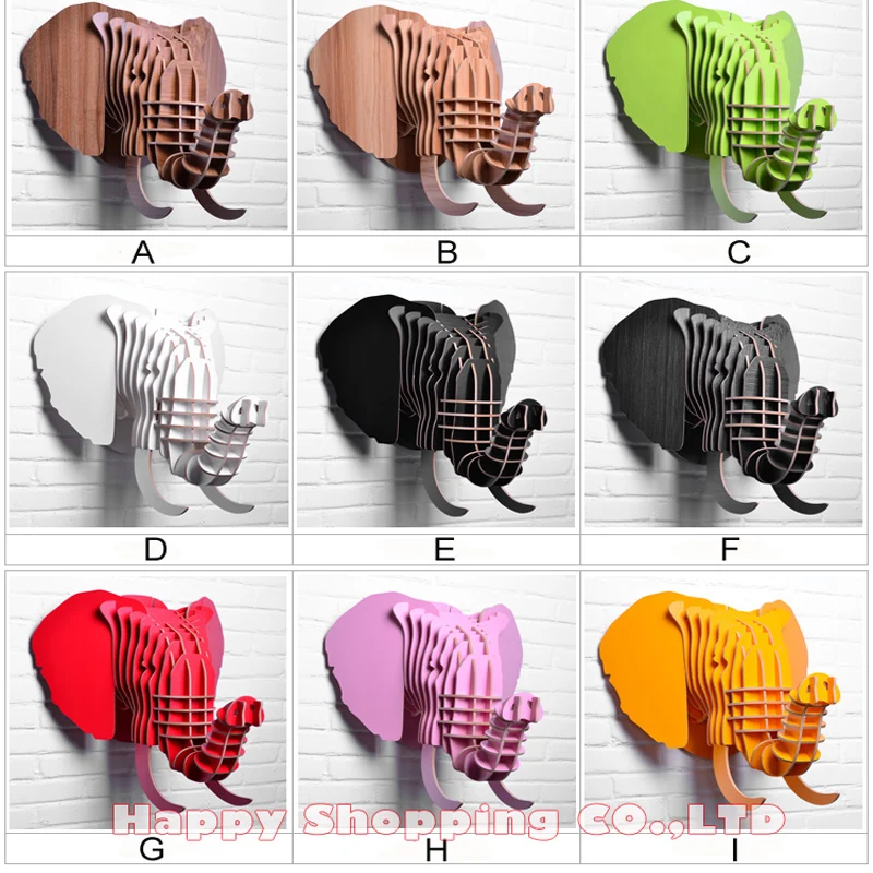 Высококачественная деревянная голова слона 5 мм настенная подвесная Животная