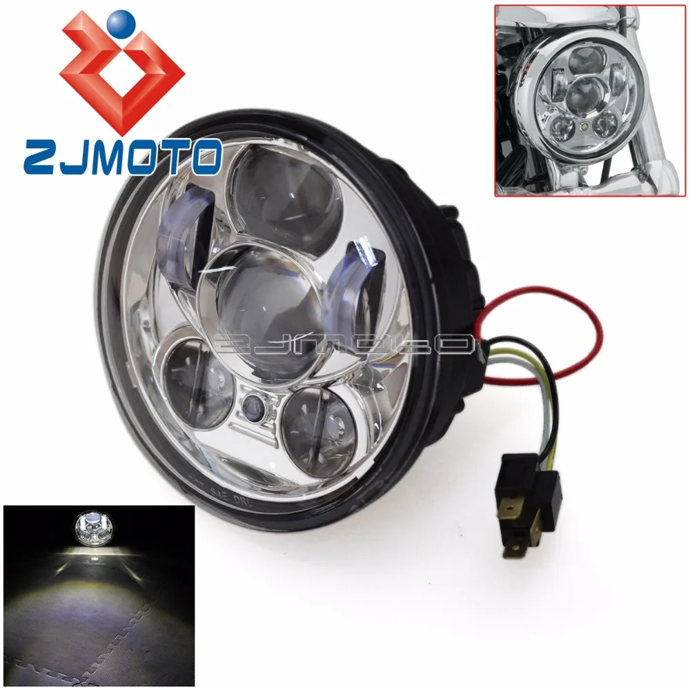 

Налобный фонарь для мотоцикла 5,75 дюйма, светодиодный налобный фонарь для Harley Sportster Dyna Softail XL 1200 883 FXD FXS