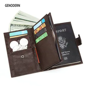 Модная новая Обложка для паспорта GENODERN для мужчин, большой функциональный мужской кошелек с держателем для паспорта, кошелек для монет, мужские кошельки-органайзеры
