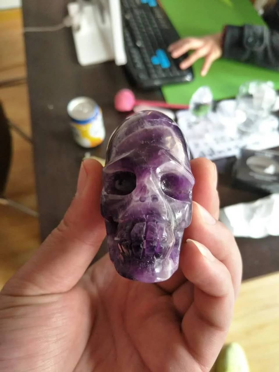 1 шт. 250 г 100% натуральный аметист кварц хрусталь череп|healing quartz crystals|healing crystal
