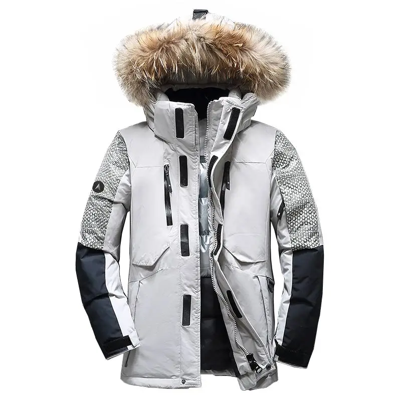 2018 мужские пуховики с меховым капюшоном теплые высокого качества повседневные