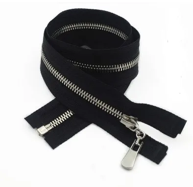 black 45/60/70/80 см кукурузы зуб серебряная металлическая молния для летнее платье разъемная застежка-молния пальто модная сумка на молнии Костюмы аксессуары D674 - Цвет: black