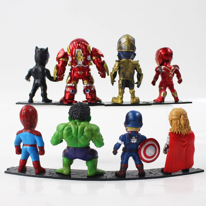 8 шт./лот Мстители Super Hero танос с принтом Железный человек Тор халкбастера Капитан