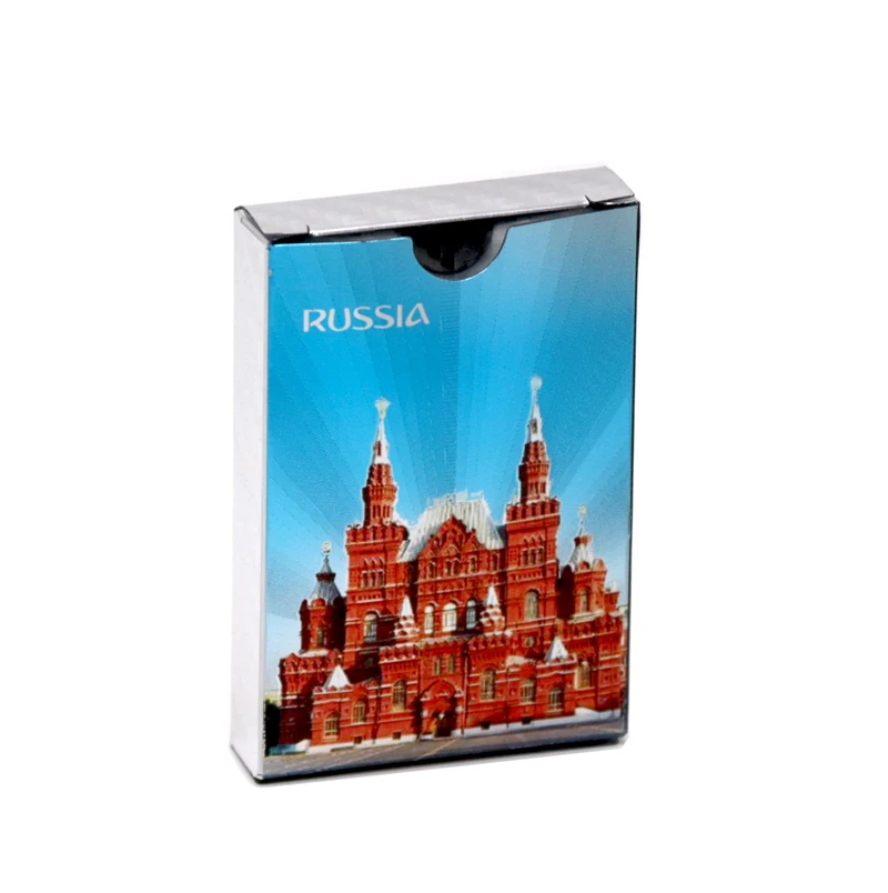 Red Square-Silver New Russia poker 24K Golden foil Playing Cards PVC Plastic Waterproof durable Poker cards game cards - Цвет: Red Square-Silver