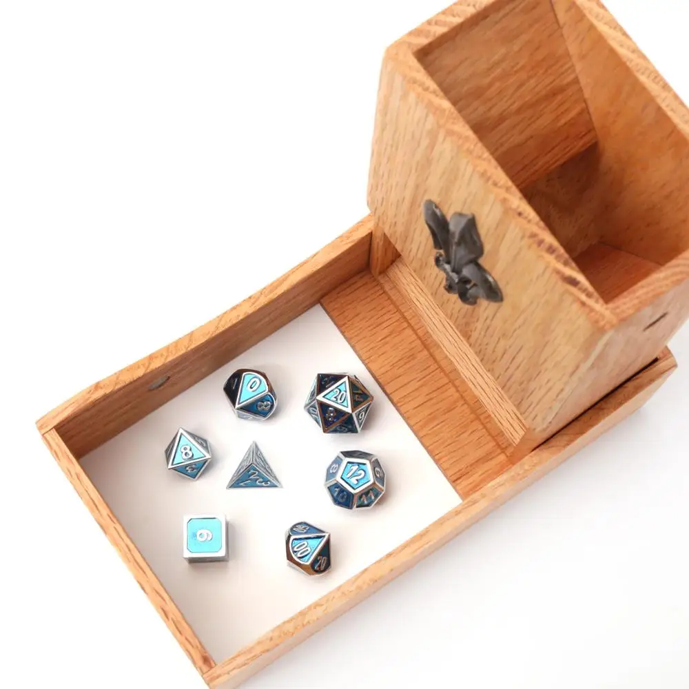 Chengshuo rpg кости Металлические dnd многогранные наборы dados Подземелья и Драконы алюминиевые Синие Кубики d20 10 12 6 настольные игры прозрачный
