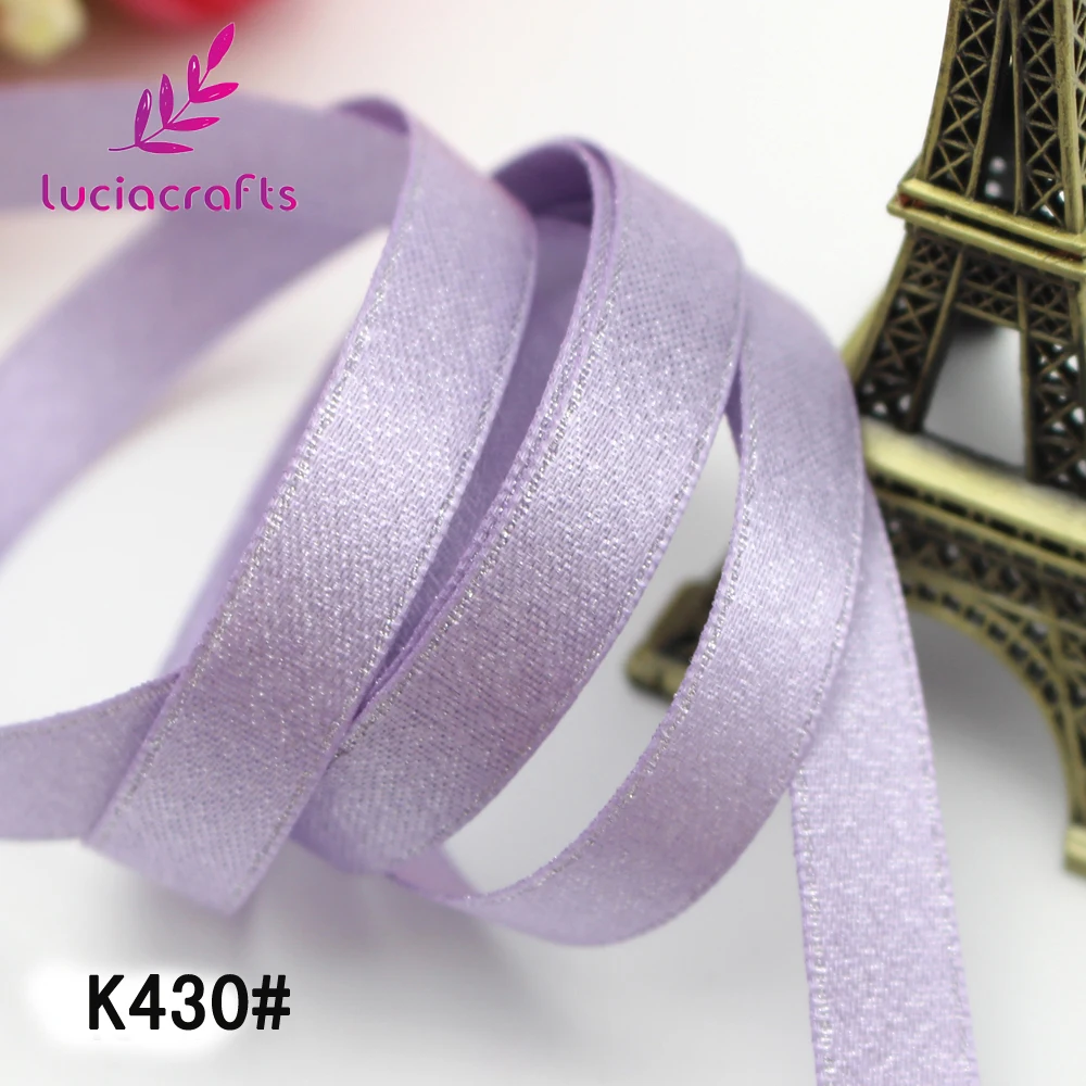 Lucia crafts 6/10/15/22 мм сплошной Цвет полиэстер рождественская атласная лента своими руками шитьё вручную Материал DIY Швейные аксессуары Q0603