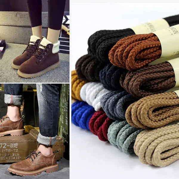 80 160 см круглые Вощеные Цветные шнурки эластичные кожаные для обуви шнур