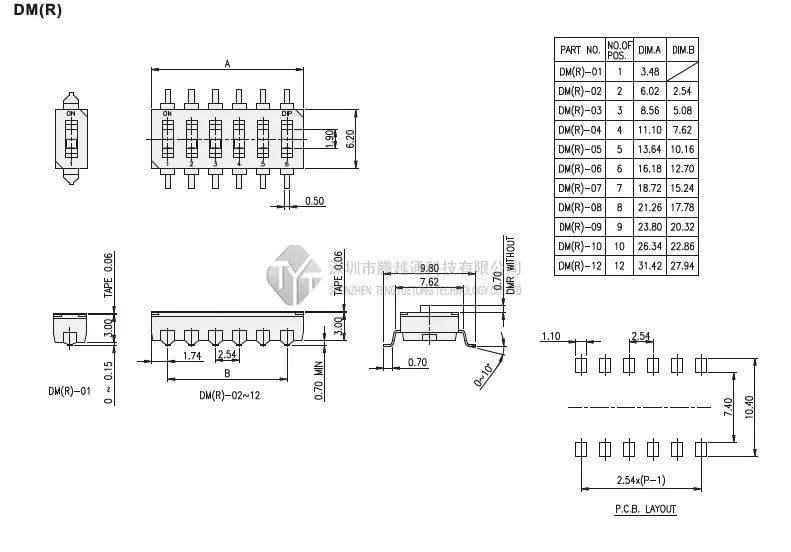 Genuine imported DM-12 chip dial switch 12-bit toggle 2.54MM spacing program | Строительство и ремонт