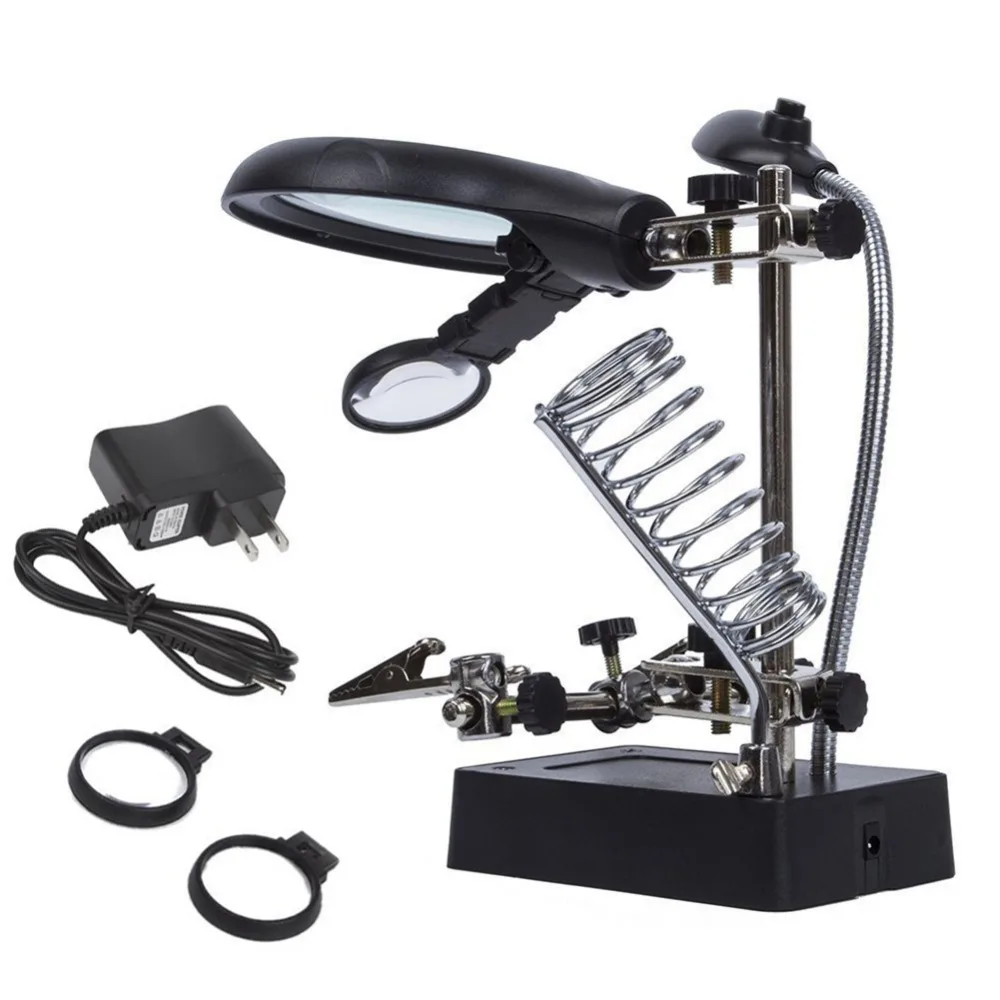 Увеличительное стекло для сварки со светодиодный светильник кой линзы 2 5x 10X лупа