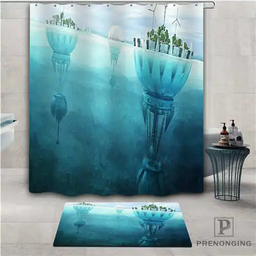 Пользовательский магический фон (1) водонепроницаемый занавеска для душа коврик