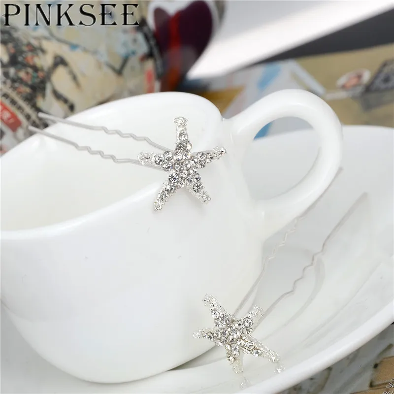 20 шт./компл. новые модные заколки для волос PINKSEE Кристальные звезды свадебные