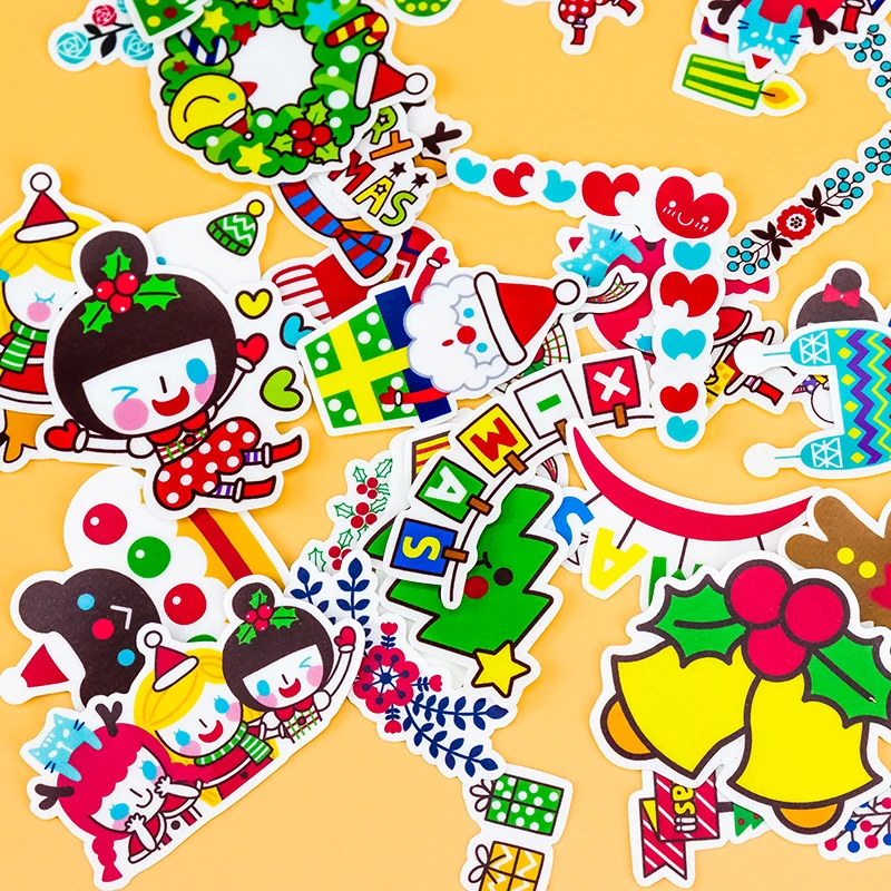 40 шт. креативные милые самодельные Рождественские Зимние Скрапбукинг Мультяшные