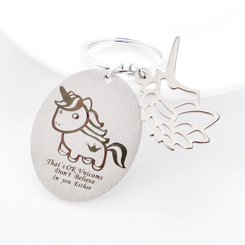 Модные полые единорог кулон письма Вырезка брелок сумка завесы брелок|keyring fashion|key