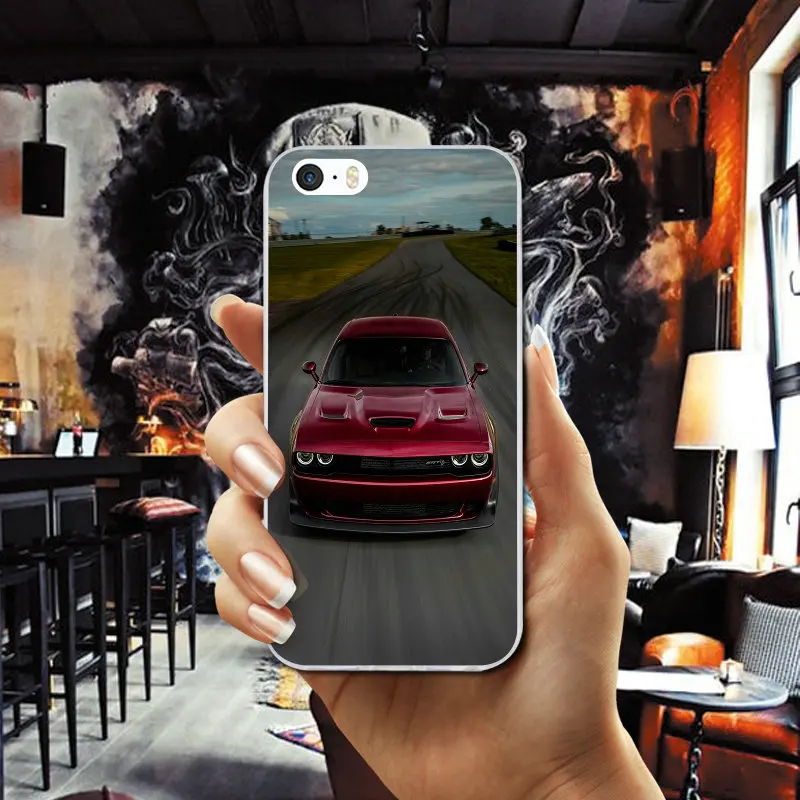 Super Car Dodge Challenger Srt Soft TPU Skin Mobile Phone Cases for iPhone X XR XS Max 6 6S plus 7 7Plus 8 8Plus SE 5 5S 5C 4S |