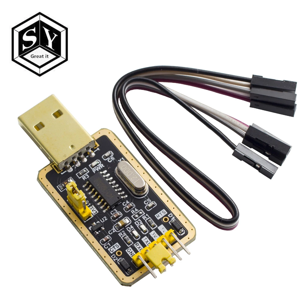 1 шт. модуль Great IT CH340 вместо PL2303, CH340G RS232 к ttl модуль обновления USB к последовательному порту в девять щеток маленьких пластин