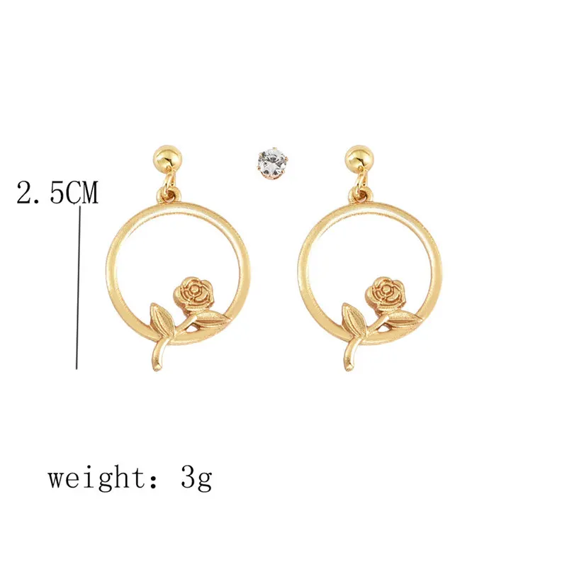 3 шт./компл. модные серьги с кристаллами геометрические серьги-подвески в виде роз