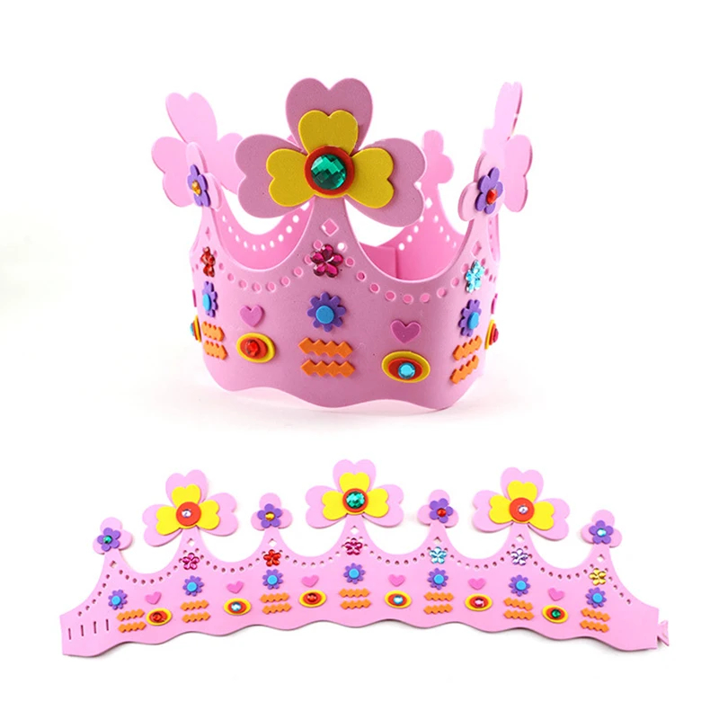 YEXAHQM DIY Crown Toy 3D Puzzles For Children Enviromental-friendly EVA Handmade Craft Gifts Birthday Hat | Игрушки и хобби