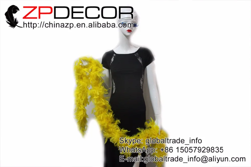 ZPDECOR перо 2 ярдов/партия 80 г пушистое и красивое боа желтое Chandelle товары Вечерние |
