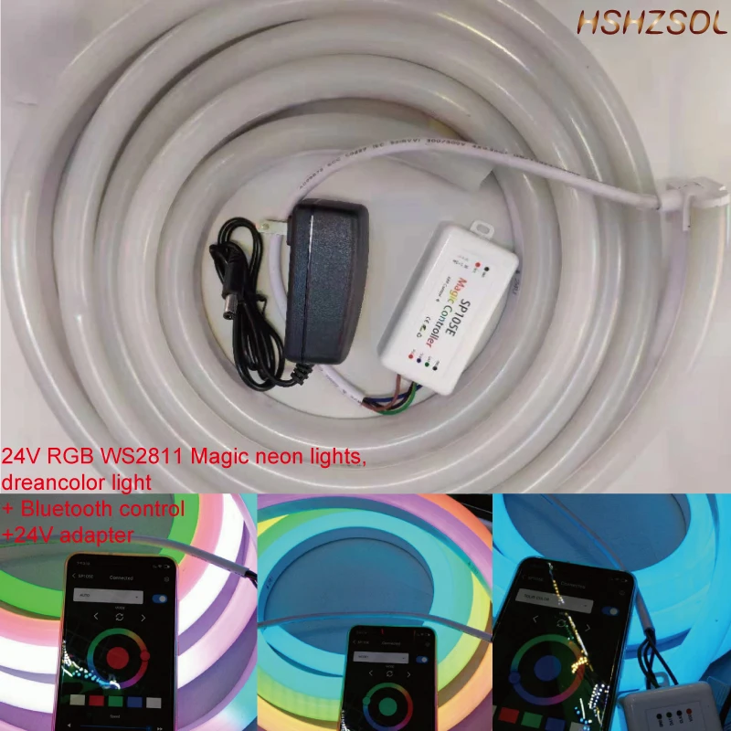 Адресуемая Светодиодная лента WS2811 Водонепроницаемая 5050 RGB светодиодная неоновая
