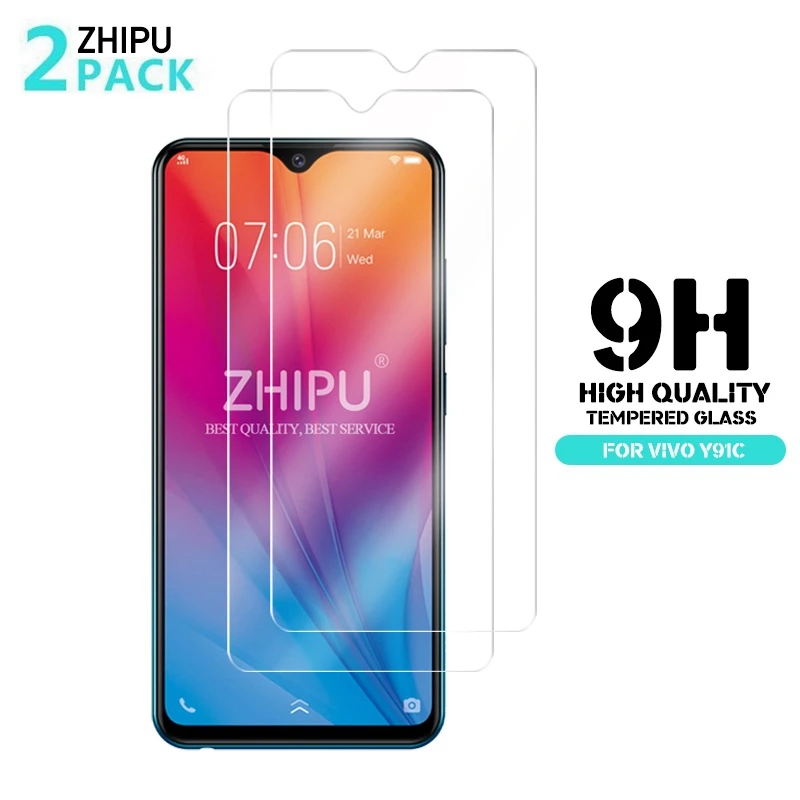 2 шт. закаленное стекло для VIVO Y91C Защитное экрана 2.5D 9H Премиум Закаленное защитная