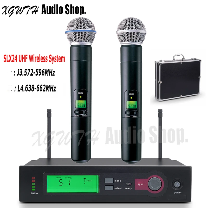 Беспроводная микрофонная система SLX24 BETA58A SM58 SM 58 UHF студийный Динамический Ручной