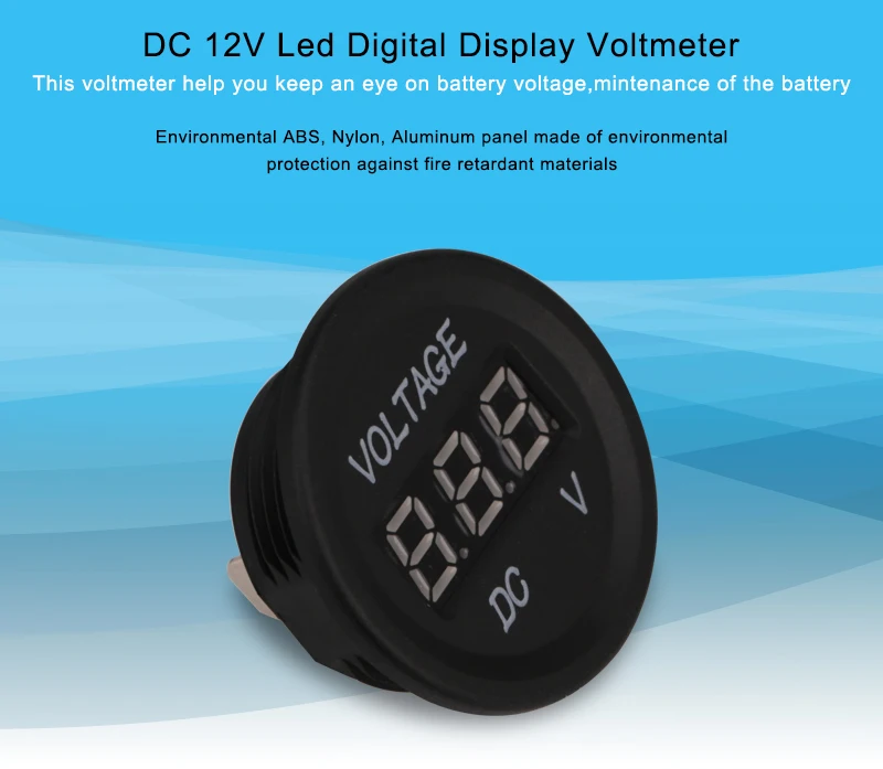 Вход DC 12 V-24 V автомобиль мотоцикл светодиодный цифровой вольтметр Панель Калибр с защита от обратной связи