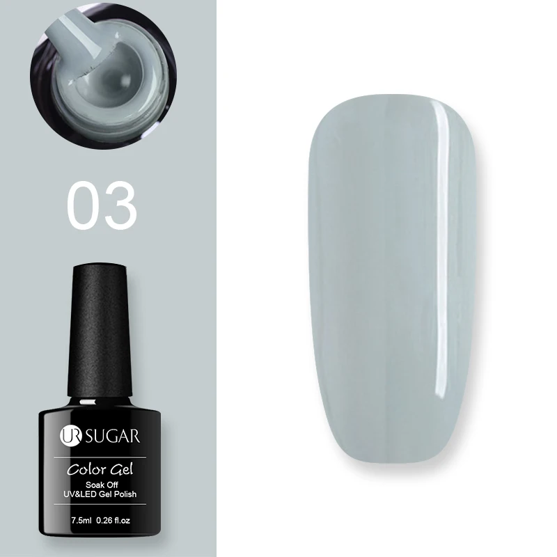 Gray 3 Ur Sugar Гель-лак UV Vernis Полупостоянный праймер верхнее покрытие 7,5 мл замачиваемый эмалированный Гель-лак УФ-гель для ногтей лак - Цвет: Gray 3