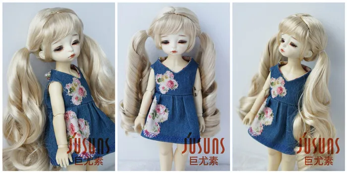 JD330 1/6 1/4 1/3 красивый кукольный парик BJD парики YOSD MSD SD длинные двойные пони Страна Девушка Кукла волосы модные аксессуары куклы