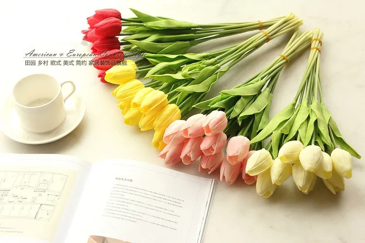 30 шт./лот миниатюрный цветок тюльпана настоящие на ощупь цветы свадебный