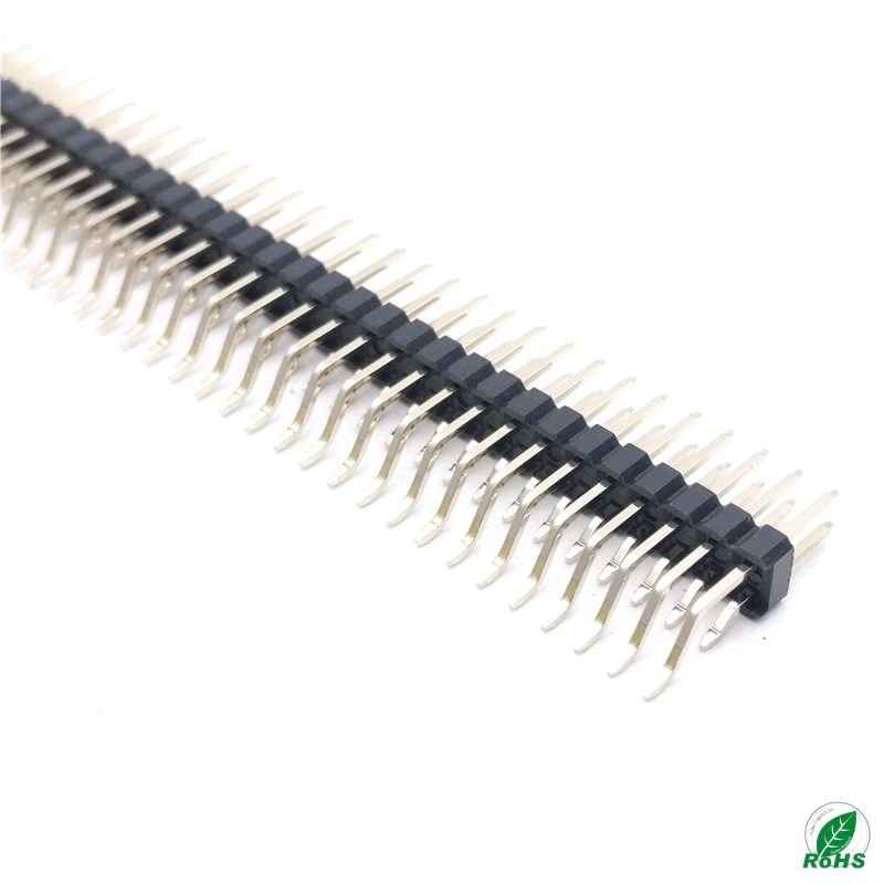 20 шт. 2,54 мм 1x40/2x40Pin Однорядный/двухрядный угловой штыревой разъем 90 градусов SMD/поверхностное монтаж smt PCB оплавления припоя