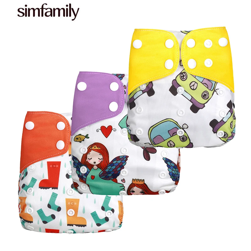 Новые моющиеся тканевые подгузники simfamily многоразовые из ткани для детей 0 2 лет 3